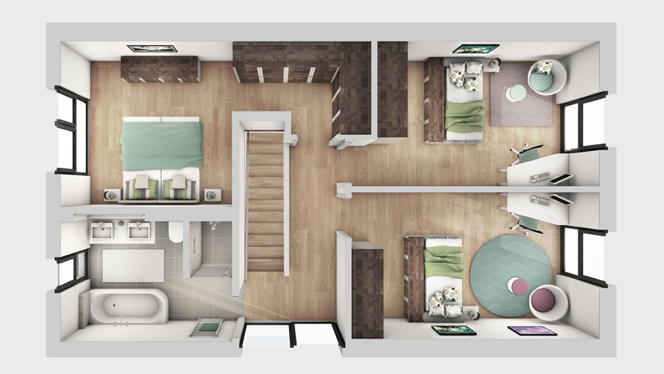 Visualisierung 3D Grundriss fr Frstenfeld Immobilien 9